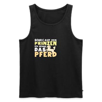 Scheiß auf den Prinzen, ich nehme das Pferd - Männer Premium Bio Tank Top - Schwarz - Vorne - AI Model Male 178 light (178cm)
