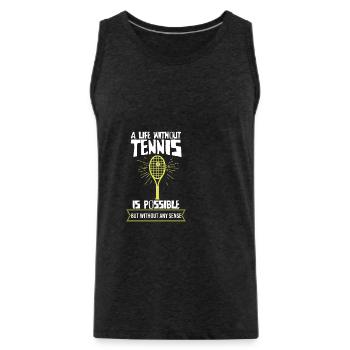 Une vie sans tennis est possible, mais trou de sens - Débardeur bio Premium Homme - charbon - Devant - Alexander (188cm)