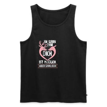 Une vie sans toi est possible, mais le trou des sens - Débardeur bio Premium Homme - noir - Devant - AI Model Male 178 light (178cm)