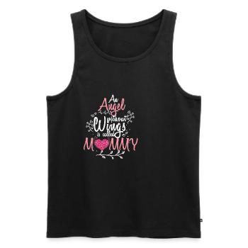 Les anges sans ailes s'appellent maman - Débardeur bio Premium Homme - noir - Devant - AI Model Male 178 light (178cm)