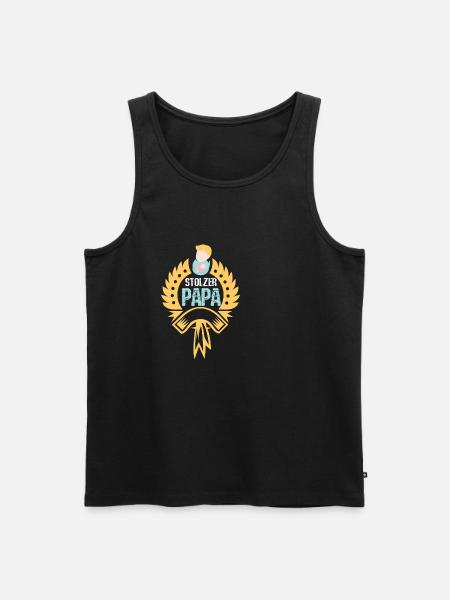 Stolzer Papa - Männer Premium Bio Tank Top - Schwarz