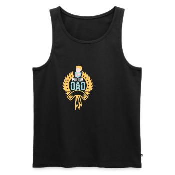 Proud dad - Men's Premium Organic Tank Top - black - Front - Michal (187cm)