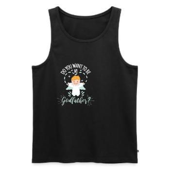 Do you want to be my godfather? - Men's Premium Organic Tank Top - black - Front - Michal (187cm)