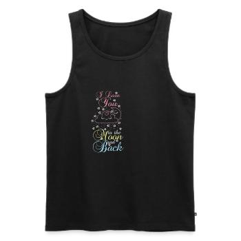 I love you to the moon and back again - Men's Premium Organic Tank Top - black - Front - Michal (187cm)