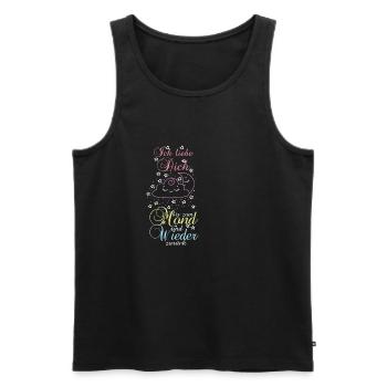 Ich liebe Dich bis zum Mond und wieder zurück - Männer Premium Bio Tank Top - Schwarz - Vorne - Michal (187cm)