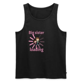 Big sister invites loading Childbirth Pregnant - Men's Premium Organic Tank Top - black - Front - Michal (187cm)