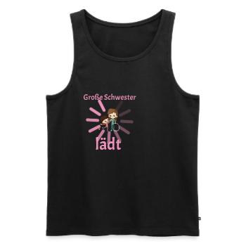 Große Schwester lädt loading Geburt Kind Schwanger - Männer Premium Bio Tank Top - Schwarz - Vorne - Michal (187cm)