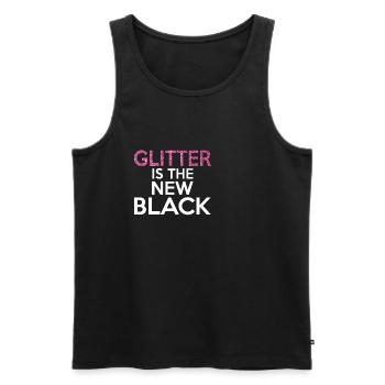 Glitter is the new black - Men's Premium Organic Tank Top - black - Front - Michal (187cm)