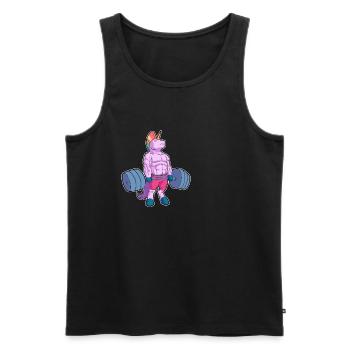 Deadlift Unicorn Fitness Cadeau de Licorne - Débardeur bio Premium Homme - noir - Devant - Michal (187cm)