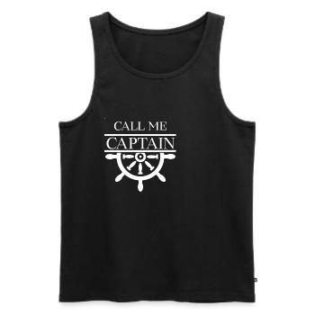 Call me Captain! Steering wheel! - Men's Premium Organic Tank Top - black - Front - AI Model Male 178 light (178cm)