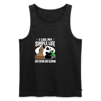 Panda Koala Bär Faul Schlafen Essen Couch Geschenk - Männer Premium Bio Tank Top - Schwarz - Vorne - AI Model Male 178 light (178cm)