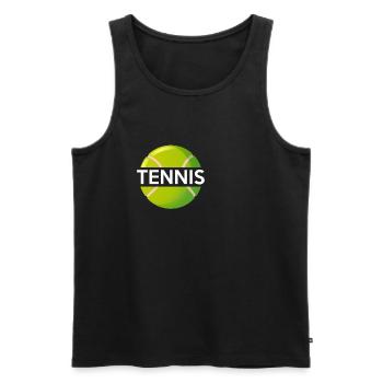 Balle de tennis - Débardeur bio Premium Homme - noir - Devant - AI Model Male 178 light (178cm)