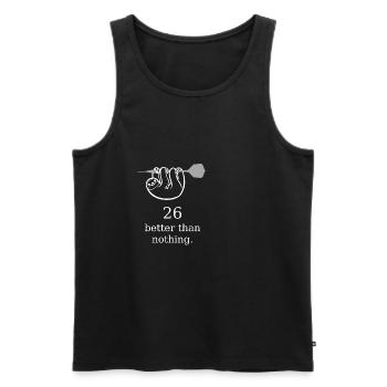 26 is better than nothing. - Men's Premium Organic Tank Top - black - Front - AI Model Male 178 light (178cm)