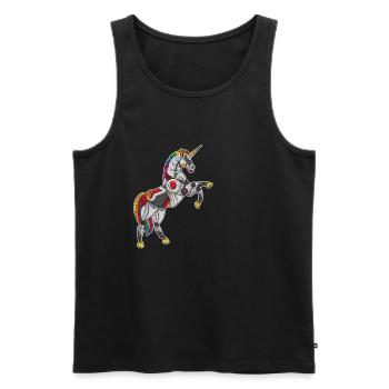 Robot Unicorn Robot Unicorn Gift Birthday - Men's Premium Organic Tank Top - black - Front - Michal (187cm)