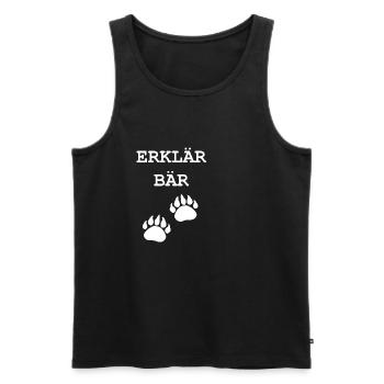 Erklärbär - Men's Premium Organic Tank Top - black - Front - AI Model Male 178 light (178cm)