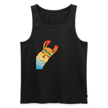 LAMA ALPAKA REGENBOGEN Gay Pride LGBDTSONNENBRILLE - Männer Premium Bio Tank Top - Schwarz - Vorne - AI Model Male 178 light (178cm)