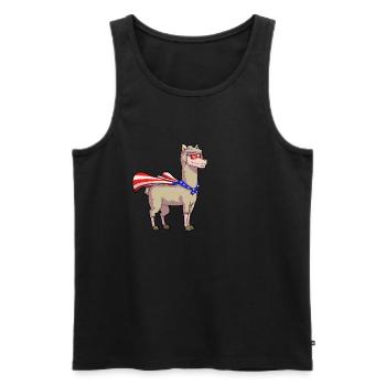 4 juillet Super Lama Alpaca Patriot États-Unis - Débardeur bio Premium Homme - noir - Devant - Michal (187cm)