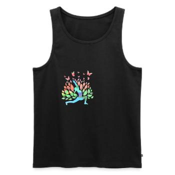 Cadeau d'harmonie de professeur de yoga yoga - Débardeur bio Premium Homme - noir - Devant - AI Model Male 178 light (178cm)