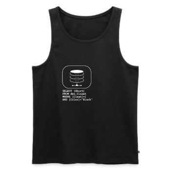 Code Datenbank SQL Sarkasmus Entwickler Geschenk - Männer Premium Bio Tank Top - Schwarz - Vorne - AI Model Male 178 light (178cm)