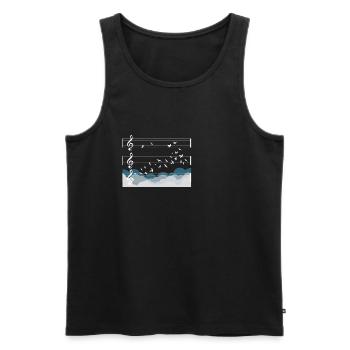 Musique Orchestre Oiseaux Chef Choeur Cadeau Gratuit - Débardeur bio Premium Homme - noir - Devant - AI Model Male 178 light (178cm)
