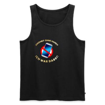 Kindheit ohne Handy ich war dabei - Männer Premium Bio Tank Top - Schwarz - Vorne - Michal (187cm)