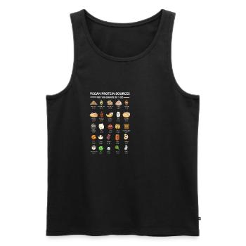 Cadeau végétalien végétalien d'amande douce protéinée - Débardeur bio Premium Homme - noir - Devant - AI Model Male 178 light (178cm)