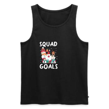 Noël Squad Goals - Débardeur bio Premium Homme - noir - Devant - AI Model Male 178 light (178cm)
