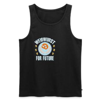 Weisswurst For Future Bayern lustig Geschenk - Männer Premium Bio Tank Top - Schwarz - Vorne - Michal (187cm)