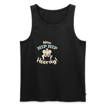 Hip Hip Hooray New Hip Surgery OP Bones - Men's Premium Organic Tank Top - black - Front - AI Model Male 178 light (178cm)