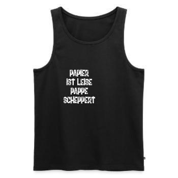 Papier Ist Leise Pappe Scheppert Drogen Druffi - Männer Premium Bio Tank Top - Schwarz - Vorne - AI Model Male 178 light (178cm)