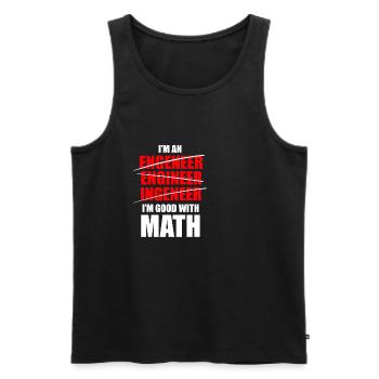 Math engineer sarcasm school teacher gifts - Men's Premium Organic Tank Top - black - Front - AI Model Male 178 light (178cm)