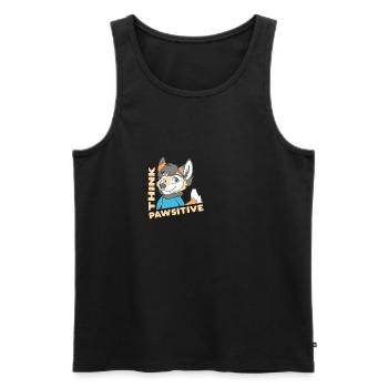 Think Pawsitive Furries Furry Fandom Fursuit Hugs - Men's Premium Organic Tank Top - black - Front - AI Model Male 178 light (178cm)