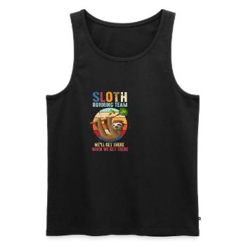 Faultier Lauf Laufen Joggen Team Marathon Geschenk - Männer Premium Bio Tank Top - Schwarz - Vorne - AI Model Male 178 light (178cm)