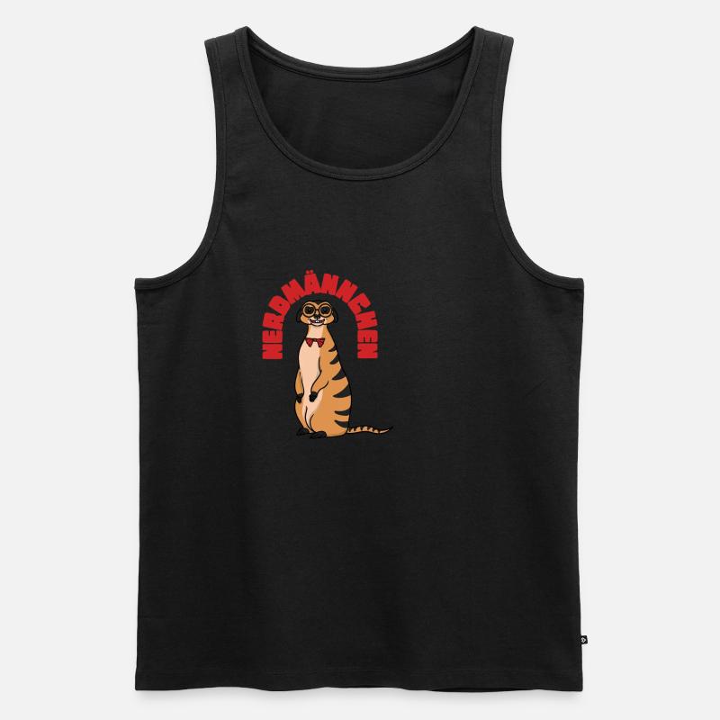 Nerd Erdmännchen Nerdmännchen Geschenk - Männer Premium Bio Tank Top - Schwarz