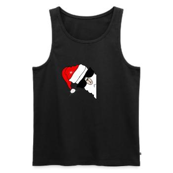Llama Alpaca Christmas Christmas Mats - Men's Premium Organic Tank Top - black - Front - Michal (187cm)