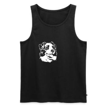 Cadeau de chien de berger australien - Débardeur bio Premium Homme - noir - Devant - AI Model Male 178 light (178cm)