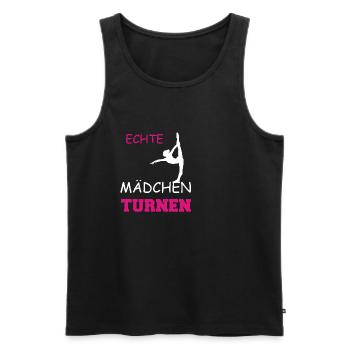 ECHTE MAeDCHEN TURNEN - Männer Premium Bio Tank Top - Schwarz - Vorne - AI Model Male 178 light (178cm)