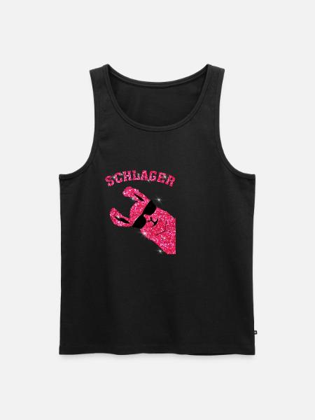 SCHLAGER LAMA für Damen, Frauen, Männer Geschenk - Männer Premium Bio Tank Top - Schwarz