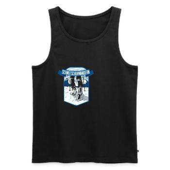 Schneeschuhwandern Wanderung Schnee Geschenk - Männer Premium Bio Tank Top - Schwarz - Vorne - Michal (187cm)