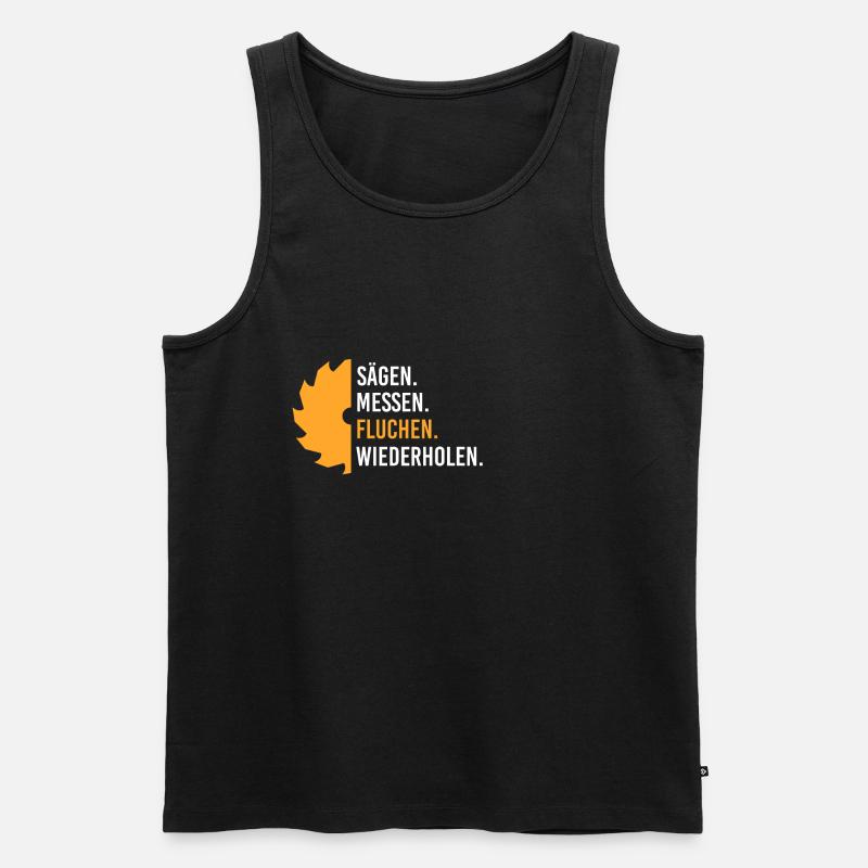 Holz - Männer Premium Bio Tank Top - Schwarz