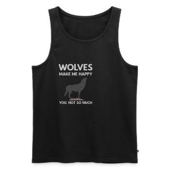 Wolves Make Me Happy Wolf - Männer Premium Bio Tank Top - Schwarz - Vorne - AI Model Male 178 light (178cm)