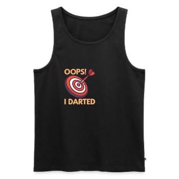OOPS I Darted Dart Darts Funny Dartboard - Men's Premium Organic Tank Top - black - Front - AI Model Male 178 light (178cm)