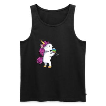 Funny Beer Unicorn Funny Beer Unicorn Party JGA - Men's Premium Organic Tank Top - black - Front - Michal (187cm)