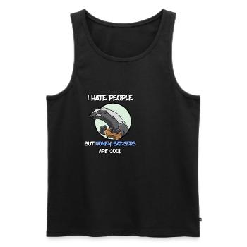 I Hate People Honey Badger honey badger - Men's Premium Organic Tank Top - black - Front - AI Model Male 178 light (178cm)