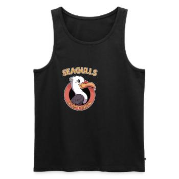 Seagulls Stop It Now Meme Möwe Seemöwe - Männer Premium Bio Tank Top - Schwarz - Vorne - AI Model Male 178 light (178cm)