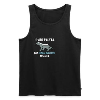 I Hate People Honey Badger honey badger - Men's Premium Organic Tank Top - black - Front - AI Model Male 178 light (178cm)
