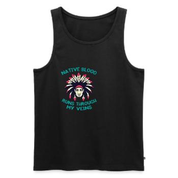 Native Blood Through Veins Indiana Ureinwohner - Männer Premium Bio Tank Top - Schwarz - Vorne - AI Model Male 178 light (178cm)
