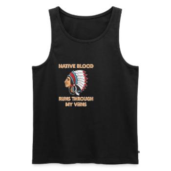 Native Blood Through Veins Indiana Ureinwohner - Männer Premium Bio Tank Top - Schwarz - Vorne - AI Model Male 178 light (178cm)