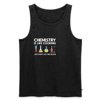 Chemistry Is Like Cooking chemistry spoon - Men's Premium Organic Tank Top - black - Front - AI Model Male 178 light (178cm)