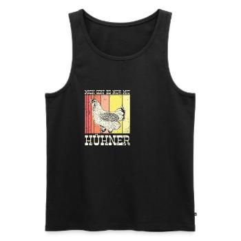 Mich Gibt Es Nur Mit Hühner Huhn Lustig - Männer Premium Bio Tank Top - Schwarz - Vorne - AI Model Male 178 light (178cm)